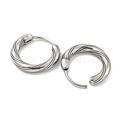 316サージカルステンレスフープピアス  リング  アンティークシルバー  15.5x16mm&nbsp;EJEW-D096-11C-AS