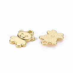 ラックメッキ合金チャーム  カドミウムフリー＆鉛フリー  クマ  ライトゴールド  14x10x2mm  穴：1.6mm&nbsp;X-PALLOY-N155-90-RS