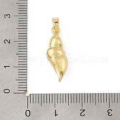 オーシャンブラス＆ラインストーンペンダント  ゴールドカラー  貝殻の形のチャーム  22x7x6mm  穴：4x3mm&nbsp;RB-CBA4B36-04G-06