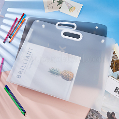 2個 2スタイル PPプラスチック書類ポケット  長方形  ブラック  350~352x440~438x22~23mm  1個/スタイル&nbsp;AJEW-FH0005-86B