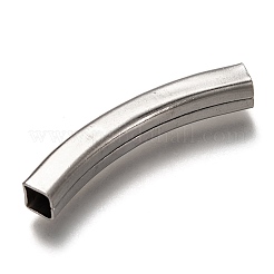 変色しない304ステンレススチールチューブビーズ  カーブチューブビーズ  ステンレス鋼色  32.5x9x6mm  穴：4.5x4.5mm&nbsp;STAS-Z025-05P