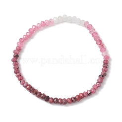 Dyed Natural Malaysia Jade Rondelle Beads Stretch Bracelets for Women&nbsp;BJEW-JB13042-03