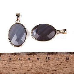 Natural Grey Agate Pendants&nbsp;G-Q606-92G-02