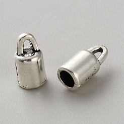 チベット風合金コードエンドパーツ  エンドキャップ  アンティークシルバー  9.5x4.5mm  穴：2.5x1.5mm&nbsp;FIND-WH20023-031AS-13