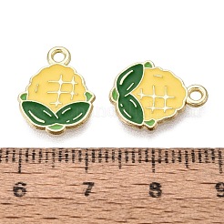 合金エナメルチャーム  トウモロコシのチャーム  ゴールドカラー  15x12x1mm  穴：1.6mm&nbsp;ENAM-Q003-08G