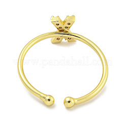 Rack Plating Brass Open Cuff Rings for Women&nbsp;RJEW-F162-02G-X