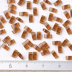 MIYUKIハーフティラビーズ  日本製シードビーズ  2の穴  （htl134)透明ダークトパーズ  5x2.3x1.9mm  穴：0.8mm  約250PCS /ボトル  10 G /ボトル&nbsp;SEED-JP0008-HTL134