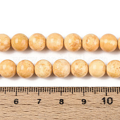 染色された合成化石ビーズ連売り  ラウンド  モカシン  8~8.5x8mm  穴：1mm  約50個/連  15.94''（40.5センチメートル）&nbsp;G-T139-8mm-66B