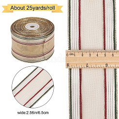 Polyester Stripe Pattern Ribbons&nbsp;OCOR-WH0060-43