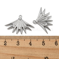 Brass Micro Pave Clear Cubic Zirconia Pendants&nbsp;KK-H460-15P