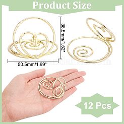 鉄の場所のカードホルダー  メモホルダー  レストラン用  結婚式  オフィス  ハート付きのラウンド  ゴールドカラー  50.5x38.5mm&nbsp;AJEW-WH0318-02G