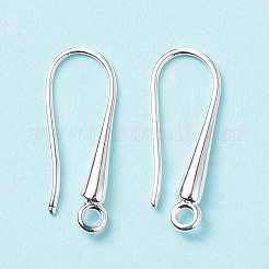 環境にやさしい真鍮のピアスフックのパーツ  カドミウムフリー＆鉛フリー  銀  21x9x2.3~2.8mm  穴：1.5mm  20ゲージ  ピン：0.8mm&nbsp;LS-KK-M157-03S-RS