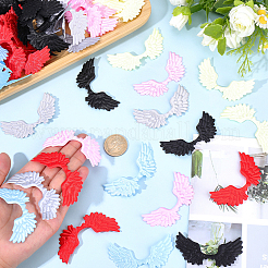 60Pcs 6 Colors Satin Computerized Embroidery Cloth Iron on/Sew on Patches&nbsp;DIY-GF0012-53