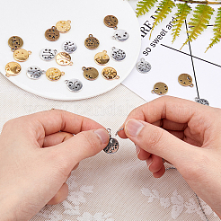 合金フィリグリーのペンダント  {12}星座とフラットラウンド  ミックスカラー  17x14x1.5mm  穴：1.8mm  12セット /箱&nbsp;PALLOY-PH0013-65