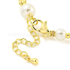 Rack Plating Grooved Round Brass Beaded Bracelets&nbsp;BJEW-P322-20G