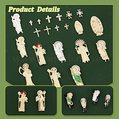 42Pcs 21 Style Alloy Cabochons&nbsp;MRMJ-GA0001-18