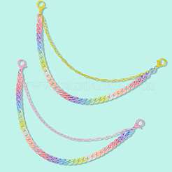 2Pcs 2 Colors Resin Double Layer Chain Belts for Pants&nbsp;AJEW-GF0011-20B