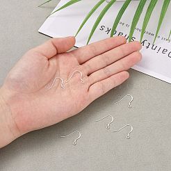 925スターリングシルバーピアスフック  スタンプ925個付き  銀  16x20x1.3mm  穴：1.5mm  ピン：0.5mm&nbsp;X-STER-K167-049C-S