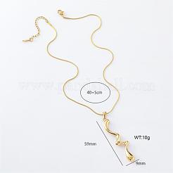 3Pcs Minimalist Stainless Steel Irregular Twisted Pendant Necklaces for Women&nbsp;PL8939