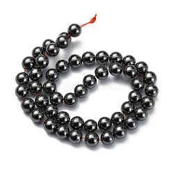 非磁性合成ヘマタイトビーズ連売り  ラウンド  8mm  穴：1mm  約50~52個/連  16インチ&nbsp;G-H1624-8mm-2