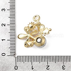 合金ラインストーンペンダント  ラックめっき  蝶と花  ゴールドカラー  ミックスカラー  22x21x7mm  穴：2.5mm&nbsp;FIND-H055-02G