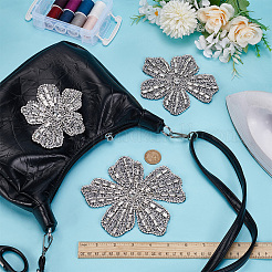 3Pcs 3 Styles Felt & Rhinestone Embroider Thread Iron on/Sew On Patches&nbsp;PATC-FG0003-25