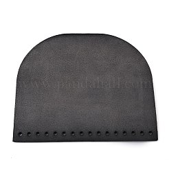 牛革レザーバッグボトム  DIYクラフトショルダーバッグアクセサリー用  ブラック  17.3x20.2x0.3cm  穴：5mm&nbsp;DIY-WH0308-111A