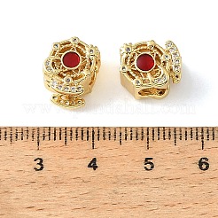 Brass Micro Pave Clear Cubic Zirconia European Beads&nbsp;CU-CBA9CBD-05G