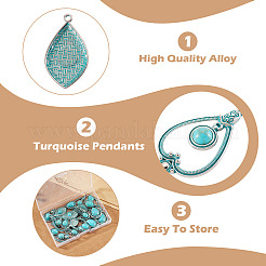 24Pcs 8 Styles Tibetan Style Alloy Pendants&nbsp;FIND-TA0010-13