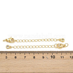 Brass Micro Pave Cubic Zirconia Ends with Chain&nbsp;KK-H480-59G