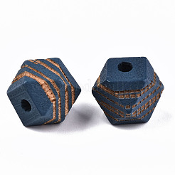 Painted Natural Wood Beads&nbsp;WOOD-T021-52B-03