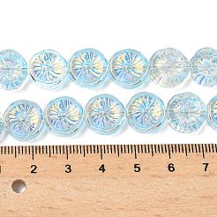 Half Electroplate Baking Paint Glass Beads Strands&nbsp;EGLA-K061-11A-AB06