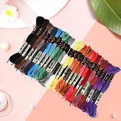 24 Skeins 24 Colors Polyester Sewing Thread&nbsp;OCOR-WH20074-10A