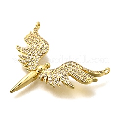 Brass Micro Pave Clear Cubic Zirconia Pendants&nbsp;KK-S508-44G