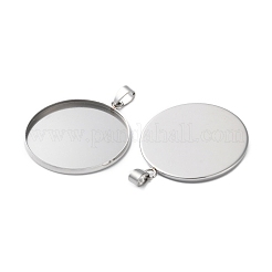 304 Stainless Steel Pendant Cabochon Settings&nbsp;STAS-L282-010P-10