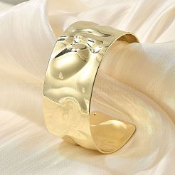 Hammered Brass Cuff Open Bangles&nbsp;BJEW-M060-02G