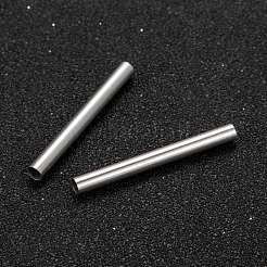 変色しにくい304ステンレススチールチューブビーズ  ステンレス鋼色  30x3mm  穴：2.7mm&nbsp;STAS-G071-35P
