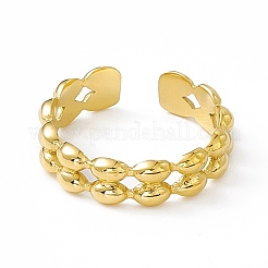 Ion Plating(IP) 304 Stainless Steel Cuff Ring for Women&nbsp;RJEW-C060-06G