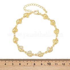 Brass Micro Pave Clear Cubic Zirconia Link Chain Bracelets for Women&nbsp;BJEW-A090-09E-G