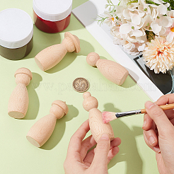 5Pcs 5 Styles Unfinished Beech Wood Puppet&nbsp;WOOD-GF0002-43