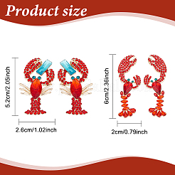 2 Pairs 2 Style Rhinestone Lobster Stud Earrings&nbsp;EJEW-AN0002-67