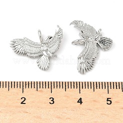 真鍮チャーム  ワシ  ラックめっき  長持ちメッキ  カドミウムフリー＆鉛フリー  プラチナ  15x20x2.5mm  穴：2.5mm&nbsp;KK-I355-12P