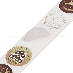 500Pcs Christmas Theme Round Stickers&nbsp;AJEW-S090-04B