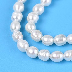 天然養殖淡水パールビーズ連売り  ライス  乳白色  3~4.5x3.5~4mm  穴：0.3~0.5mm  約94~107個/連  15.28~15.47''（38.8~39.3センチメートル）&nbsp;PEAR-T006-22