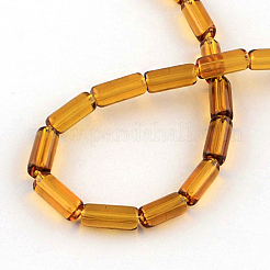 クリアガラスビーズ連売り  チューブ  ミックスカラー  15x6mm  穴：1mm  約22個/連  12.5インチ&nbsp;GLAA-R162-15x6-M