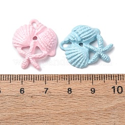 スプレーペイント合金ペンダント  シェルシェイプチャーム  23x19.5x3.5mm  穴：4x2mm&nbsp;FIND-H060-01E