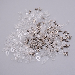 プラスチック製本のシカゴネジ付き鉄  ライトバークラフトファスナー用  プラチナ  2.35x0.7x0.4cm  穴：3mm  120のセット/袋&nbsp;TOOL-WH0130-37