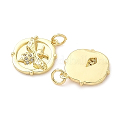 Brass Micro Pave Clear Cubic Zirconia Pendants&nbsp;KK-Z120-60A-G