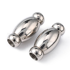 変色しにくい滑らかな304ステンレススチール製のマグネット留め具と接着端  オーバル  24x11mm  穴：5mm&nbsp;LS-STAS-D008-1