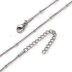 0.9mm 304ステンレススチール製サテライトチェーンネックレス  変色しない  ステンレス鋼色  17.09インチ（43.4cm）&nbsp;NJEW-T016-21B-P